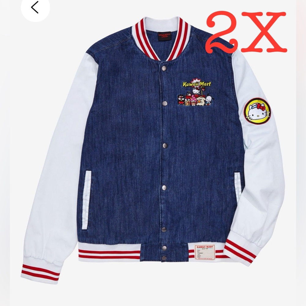 2X Sanrio Kawaii Mart Denim Varsity Jacket